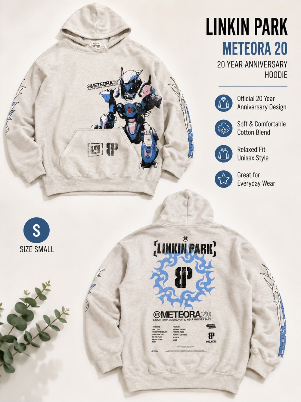 Meteora 20 Anniversary Cream Hoodie - Small